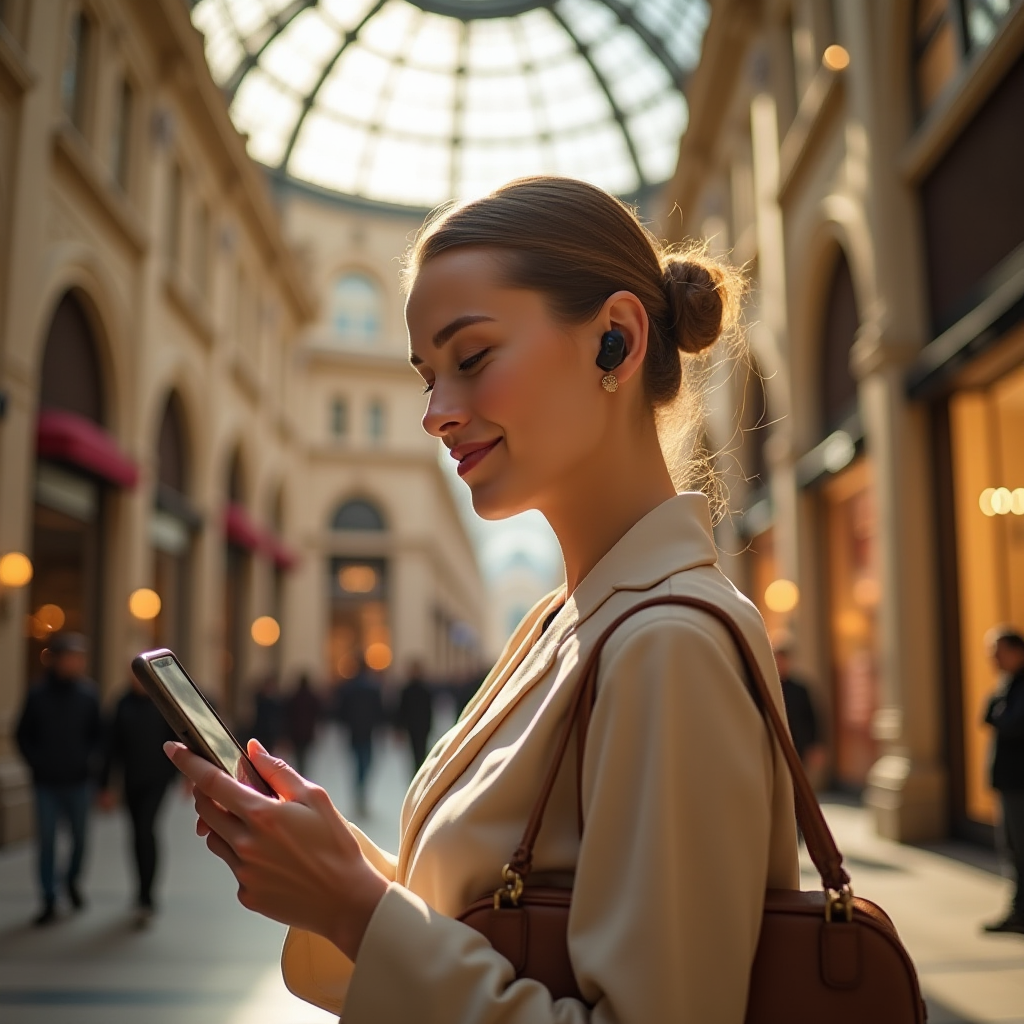 Exploring the city with audio guide